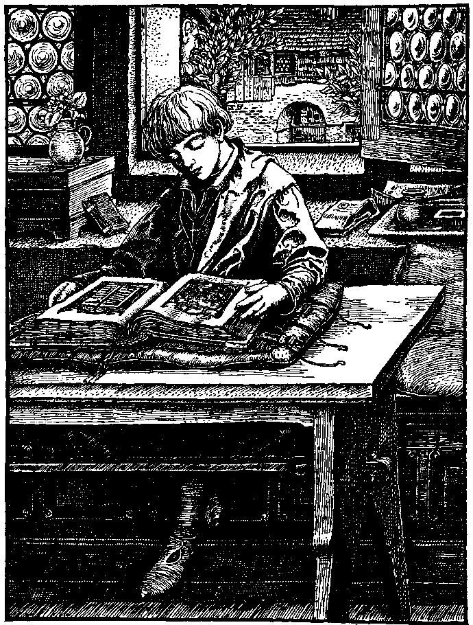 Otto of the Silver Hand illustration depicting monastery life